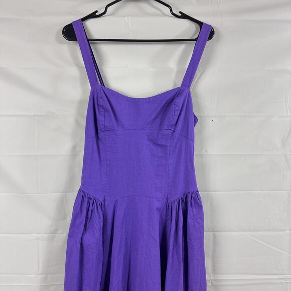 Free People Dress Womens Medium Paolo Midi Purple Sundress Romantic Retro Chic - Picture 6 of 14